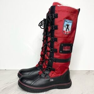 New! Pajar Grip Zip Red Lace Up Snow Boot 5 / 5.5